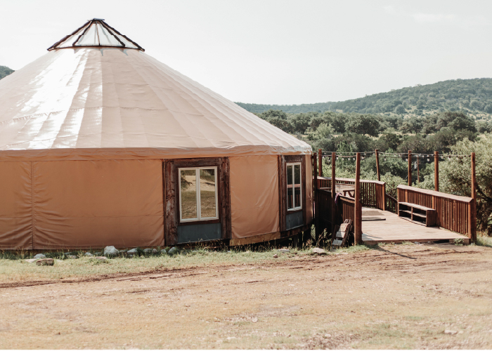 MEETING YURT - Capacity 56-80 - Available August - May only - Indoor meeting space with AC, wifi, TV, and full AV capabilities